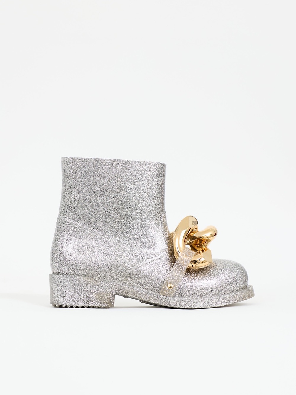JW Anderson Silver Glitter Chain Ankle Boots Size 6.5 / 37